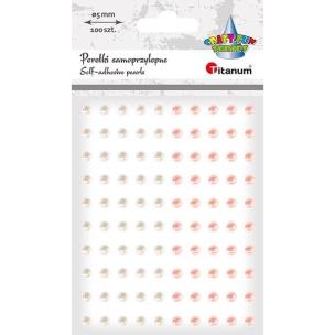 Opakowanie Perełki samoprzylepne 5mm 100szt białe bladoróżowe