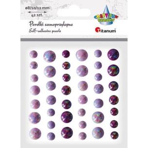 Opakowanie Perełki samoprzylepne fioletowe 42szt