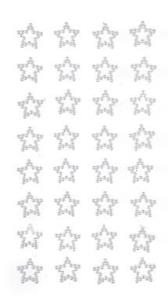 Perełki samoprzylepne gwiazdki 32szt. Wydawca: Dalprint. Multiszop.pl Opakowanie Perełki samoprzylepne gwiazdki 32szt