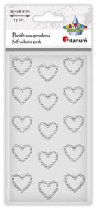 Opakowanie Perełki samoprzylepne Serca białe 15szt