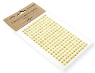 Opakowanie Perełki samoprzylepne złoty chrom 6mm