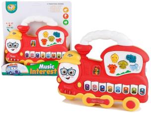 Opakowanie Pianinko zwierzątka + dzźwięki pojazdów czerowne