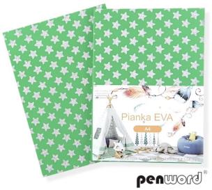 Opakowanie Pianka A4 z gwiazdkami brokatowymi zielona 5szt