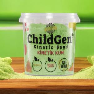 Piasek kinetyczny naturalny zielony 500g. Wydawca: ChildGen (GEN OYUNCAK SANAYİ TİCARET A.Ş.). Multiszop.pl Opakowanie Piasek kinetyczny naturalny zielony 500g