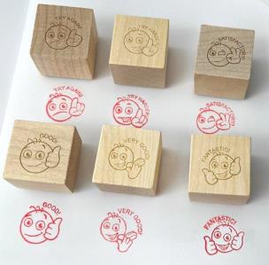 Opakowanie Pieczątki motywacyjne sześcienne angielskie