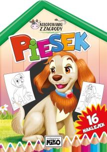 Piesek. Kolorowanki z zagrody. Autor: Artur Rajch. Multiszop.pl Okładka książki Piesek. Kolorowanki z zagrody