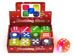 Opakowanie Piłeczka kostka 4x4cm ze światłem (12szt)
