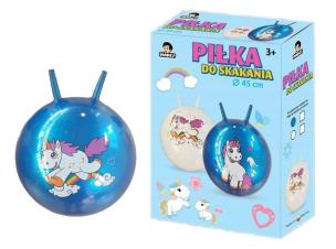 Opakowanie Piłka do skakania 45cm z rogami Jednorożec mix