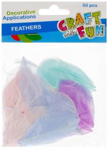Opakowanie Piórka 4-5cm pastelowe 50szt