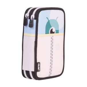 Piórnik 2-komorowy z wyposażeniem ALIENS niebieski. Wydawca: MILAN. Multiszop.pl Opakowanie Piórnik 2-komorowy z wyposażeniem ALIENS niebieski