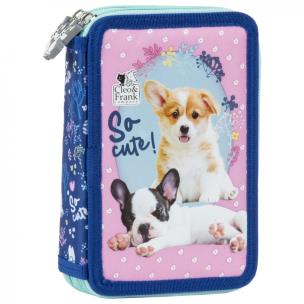 Opakowanie Piórnik 2-komorowy z wyposażeniem Cleo i Frank 34 - Pies