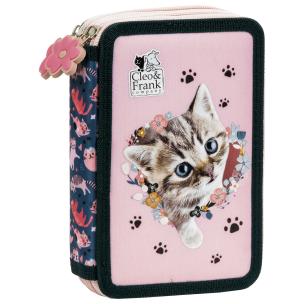 Piórnik 2-komorowy z wyposażeniem Cleo i Frank 41 kot. Wydawca: Derform. Multiszop.pl Opakowanie Piórnik 2-komorowy z wyposażeniem Cleo i Frank 41 kot