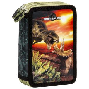Piórnik 3-komorowy z wyposażeniem Dinozaur 18. Wydawca: Derform. Multiszop.pl Opakowanie Piórnik 3-komorowy z wyposażeniem Dinozaur 18
