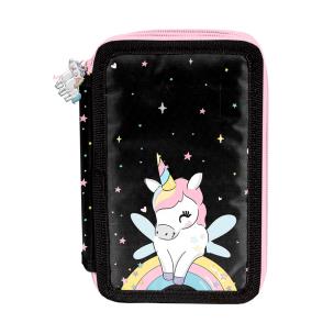 Piórnik 3-komorowy z wyposażeniem Unicorn PP23UI-023. Wydawca: Paso. Multiszop.pl Opakowanie Piórnik 3-komorowy z wyposażeniem Unicorn PP23UI-023