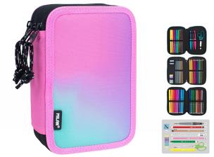 Piórnik 3 poz. z wyposażeniem Sunset różowy MILAN. Wydawca: MILAN. Multiszop.pl Opakowanie Piórnik 3 poz. z wyposażeniem Sunset różowy MILAN