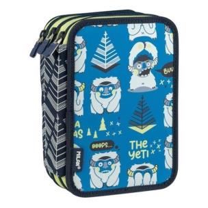 Opakowanie Piórnik 3 poz. z wyprawką Yeti niebieski MILAN
