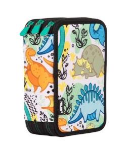 Piórnik 3-poziomowy z wyposażeniem Dinos MILAN. Wydawca: MILAN. Multiszop.pl Opakowanie Piórnik 3-poziomowy z wyposażeniem Dinos MILAN