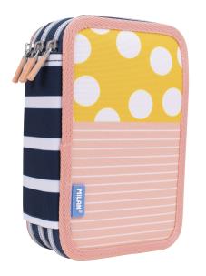 Opakowanie Piórnik 3-poziomowy z wyposażeniem Milan SWIMS 2 różowo - żółty