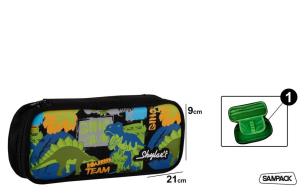 Opakowanie Piórnik jednokomorowy 21x9cm dinozaury