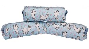 Opakowanie Piórnik kostka błękitny lama