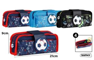 Opakowanie Piórnik marzenia jednokomorowy 21x9cm Football MIX