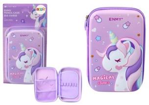 Opakowanie Piórnik rozkładany z jednorożcem fioletowy 23x15cm