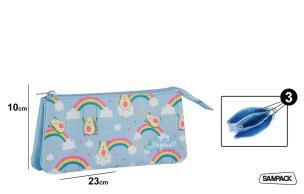 Opakowanie Piórnik saszetka 23x10cm tęcza i awokado