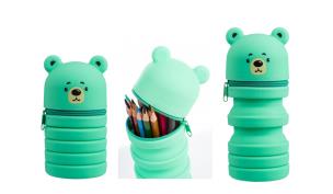 Opakowanie Piórnik silikonowy rozkłądany 2w1 Niedźwiedź