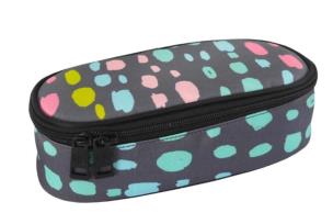 Opakowanie Piórnik szary pastelowe Plamki