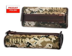 Opakowanie Piórnik szkolny WAR-1217 owal moro brązowa kratka