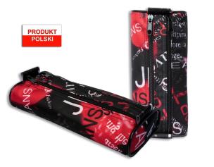 Opakowanie Piórnik szkolny WAR-1271 owal czarno czerwony