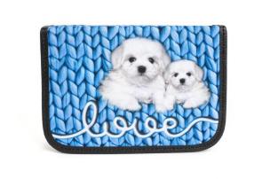 Opakowanie Piórnik z 2 klapkami Love niebieski