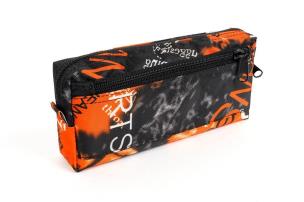 Opakowanie Piórnik z 2 zamkami błyskawicznymi Jeans pomarań.