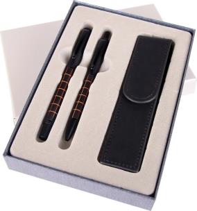 Opakowanie Pióro + długopis Dorian w etui ES pomarańczowy