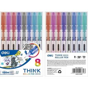 Pióro kulkowe Think 0,5mm 8 kolorów DELI. Wydawca: DELI. Multiszop.pl Opakowanie Pióro kulkowe Think 0,5mm 8 kolorów DELI
