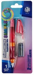 Opakowanie Pióro wieczne z uchwytem do nauki pisania Astra Pastel Line + 2 naboje