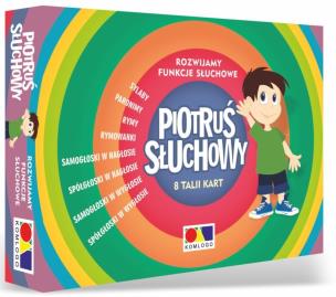 Piotruś słuchowy. Rozwijamy funkcje słuchowe. Autor:   Praca zbiorowa. Multiszop.pl Okładka książki Piotruś słuchowy. Rozwijamy funkcje słuchowe