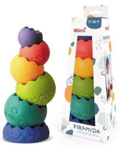 Piramida sensoryczna pastelowa. Wydawca: Hencz Toys. Multiszop.pl Opakowanie Piramida sensoryczna pastelowa