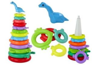 Piramidka dino 13 kółek. Wydawca: Leantoys. Multiszop.pl Opakowanie Piramidka dino 13 kółek
