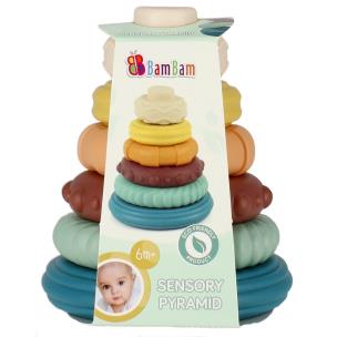 Piramidka edukacyjna pastelowa BamBam. Wydawca: BamBam. Multiszop.pl Opakowanie Piramidka edukacyjna pastelowa BamBam
