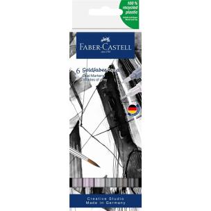 Pisak akwarel Goldfaber Aqua shades of grey 6szt. Wydawca: Faber Castell. Multiszop.pl Opakowanie Pisak akwarel Goldfaber Aqua shades of grey 6szt