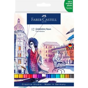 Pisak akwarelowy Goldfaber Aqua 12szt. Wydawca: Faber Castell. Multiszop.pl Opakowanie Pisak akwarelowy Goldfaber Aqua 12szt