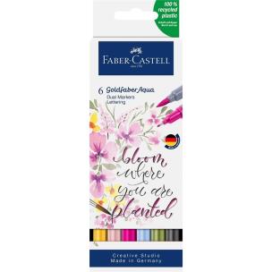 Pisak akwarelowy Goldfaber Aqua lettering 6szt. Wydawca: Faber Castell. Multiszop.pl Opakowanie Pisak akwarelowy Goldfaber Aqua lettering 6szt