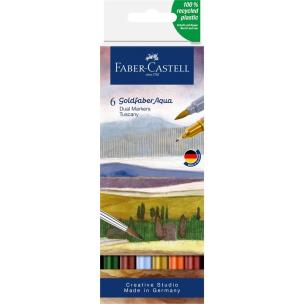 Pisak akwarelowy Goldfaber Aqua tuscany 6szt. Wydawca: Faber Castell. Multiszop.pl Opakowanie Pisak akwarelowy Goldfaber Aqua tuscany 6szt