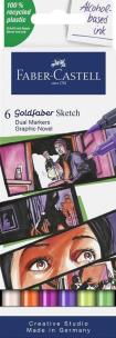 Pisak dwustronny Goldfaber Sketch graphic 6 kol.. Wydawca: Faber Castell. Multiszop.pl Opakowanie Pisak dwustronny Goldfaber Sketch graphic 6 kol.