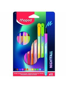 Opakowanie Pisaki Nightfall 12 kolorów MAPED
