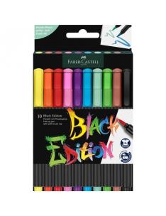 Pisaki pędzelkowe Black Edition 10 kolorów. Wydawca: Faber Castell. Multiszop.pl Opakowanie Pisaki pędzelkowe Black Edition 10 kolorów