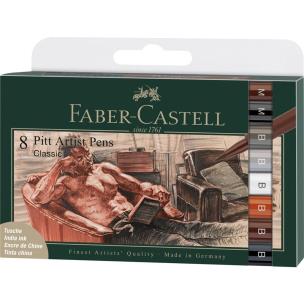 Pisaki Pitt Artist Pen B Classical 8szt. Wydawca: Faber Castell. Multiszop.pl Opakowanie Pisaki Pitt Artist Pen B Classical 8szt