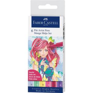 Pisaki Pitt Artist Pen Manga Shojo 6szt. Wydawca: Faber Castell. Multiszop.pl Opakowanie Pisaki Pitt Artist Pen Manga Shojo 6szt