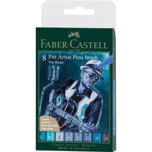Pisaki Pitt Artist Pen the blues 8szt. Wydawca: Faber Castell. Multiszop.pl Opakowanie Pisaki Pitt Artist Pen the blues 8szt
